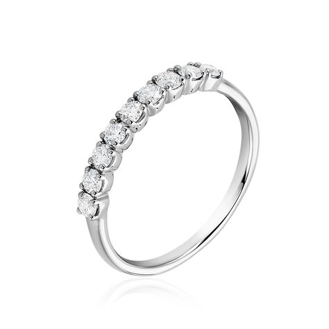 Demi Alliance Hera Platine Blanc Diamant - Alliances Femme | Histoire d’Or