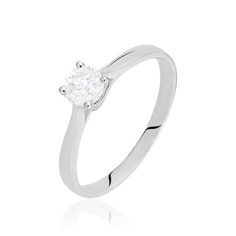 Bague Solitaire Victoria Or Blanc Diamant - Bagues solitaires Femme | Histoire d’Or