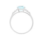 Bague Maysara Or Blanc Topaze Et Oxyde De Zirconium - Bagues solitaires Femme | Histoire d&rsquo;Or