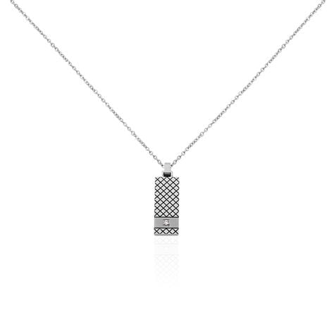 Collier Clement Acier Blanc Oxyde De Zirconium - Colliers fantaisie Homme | Histoire d’Or