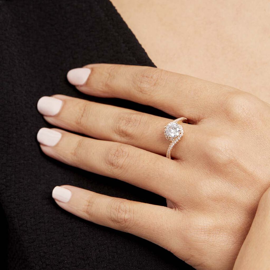 Bague Joisse Plaqué Or Oxyde De Zirconium - Bagues solitaires Femme | Histoire d’Or