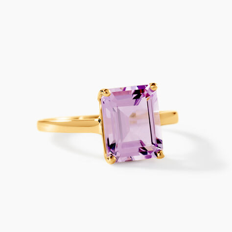 Bague Or Jaune Faraj Amethyste - Bagues solitaires Femme | Histoire d&rsquo;Or