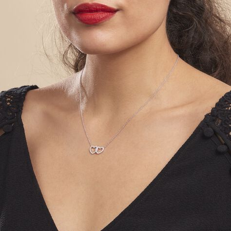 Collier Anne-ael Argent Blanc Oxyde De Zirconium - Colliers Coeur Femme | Histoire d’Or