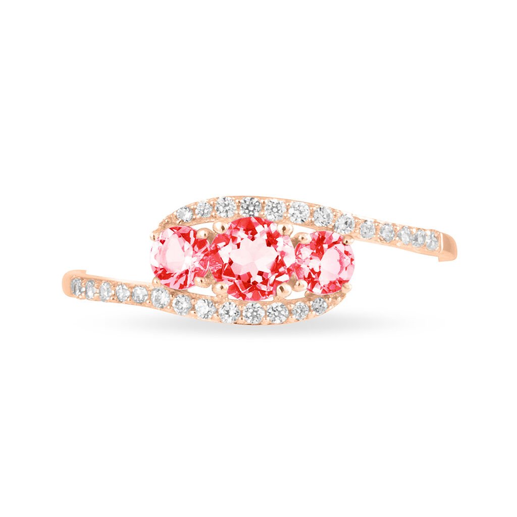Bague Chloe Or Rose Rubis Et Diamant - Bagues solitaires Femme | Histoire d&rsquo;Or