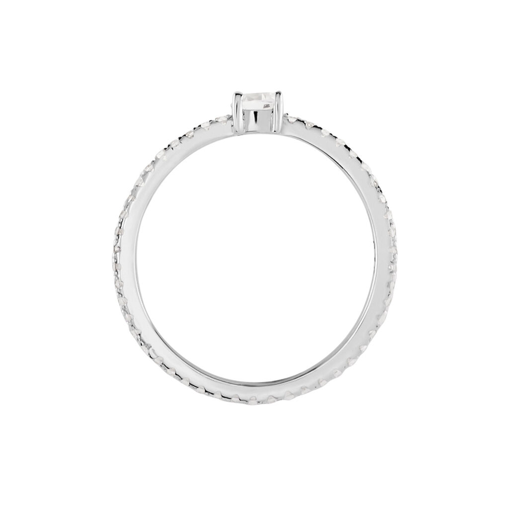 Bague Solitaire Ursi Argent Blanc Oxyde De Zirconium - Bagues solitaires Femme | Histoire d&rsquo;Or