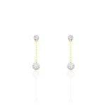 Boucles D'oreilles Pendantes Athena Or Jaune Strass - Boucles d'oreilles pendantes Femme | Histoire d&rsquo;Or