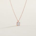 Collier Solitaire Argent Rose Lylwenn Oxyde De Zirconium - Colliers fantaisie Femme | Histoire d&rsquo;Or