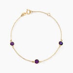 Bracelet Cressida Or Jaune Amethyste Violet - Bracelets Femme | Histoire d&rsquo;Or