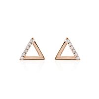 Boucles D'oreilles Puces Lorena Argent Rose Oxyde De Zirconium