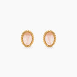 Boucles D'Oreilles Puces Vintage Love Plaque Or Jaune Quartz - Boucles d'oreilles fantaisie Femme | Histoire d&rsquo;Or