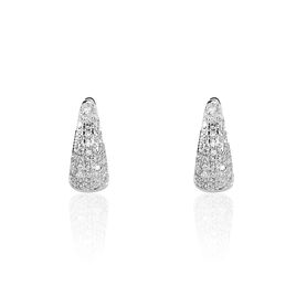 Créoles Arsenie Rondes Or Blanc Diamant - Boucles d'oreilles créoles Femme | Histoire d’Or