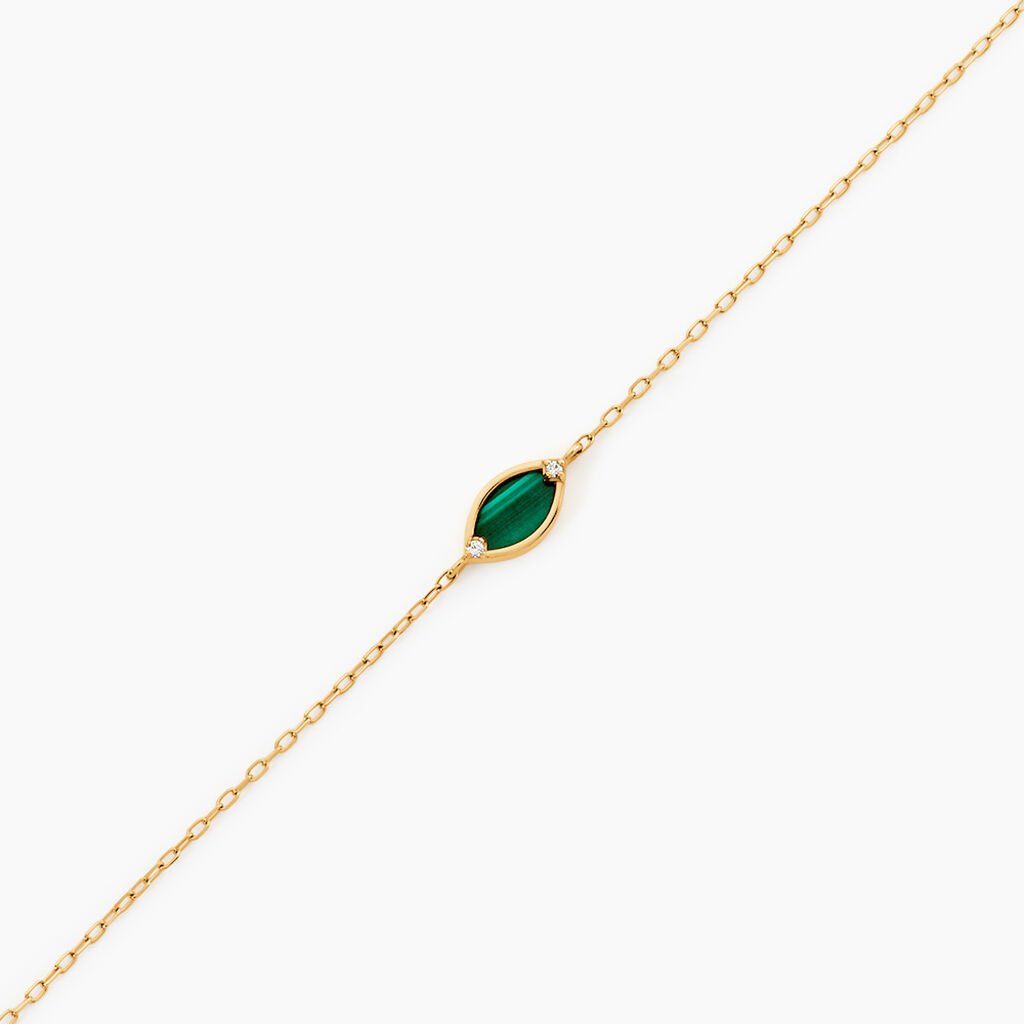 Bracelet Lucky Gems Or Jaune Malachite Oxyde De Zirconium - F&ecirc;te des m&egrave;res Femme | Histoire d&rsquo;Or