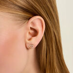 Boucles D'Oreilles Puces Daria Double Coeurs Argent Dor&eacute; A L'Or 750/1000 Oxyde De Zirconium - Boucles d'oreilles fantaisie Enfant | Histoire d&rsquo;Or