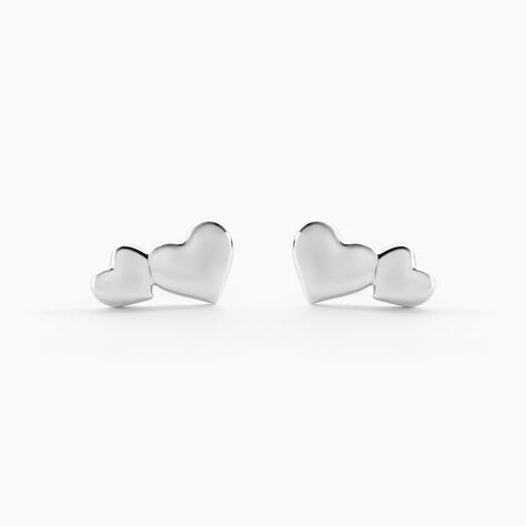 Boucles D'oreilles Puces Te Amo Argent Blanc - Boucles d'oreilles fantaisie Femme | Histoire d’Or