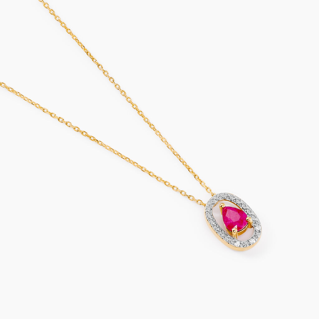 Collier Dorottya Or Jaune Rubis Diamant - Colliers Femme | Histoire d’Or