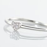 Bague Accumulation Coeur Argent Blanc Oxyde De Zirconium - Bagues avec pierre Femme | Histoire d&rsquo;Or