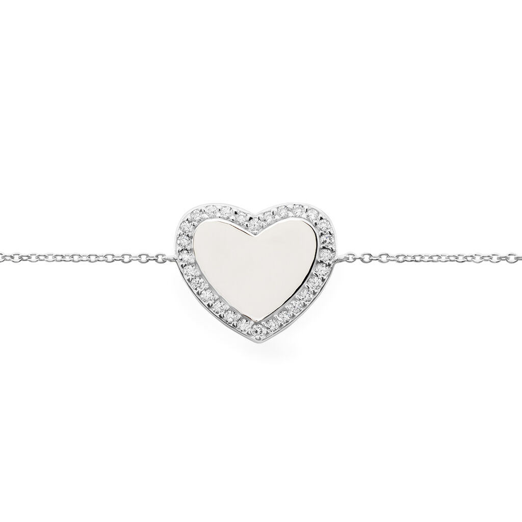 Bracelet Corazon Argent Blanc Oxyde De Zirconium - Bracelets Femme | Histoire d’Or