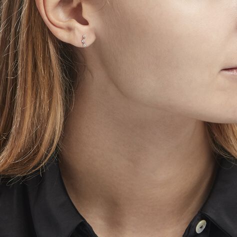 Boucles D'oreilles Puces Allegra Argent Blanc Oxyde De Zirconium - Boucles d'Oreilles Etoile Femme | Histoire d’Or