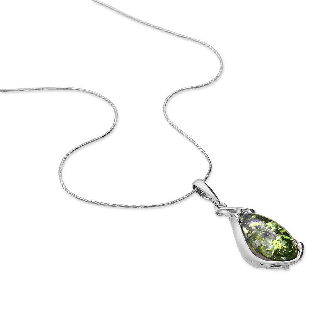 Collier Argent Blanc Elga Ambre - Colliers fantaisie Femme | Histoire d&rsquo;Or