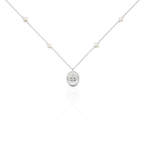 Collier Argent Glad Perles De Culture Nacre Oxydes De Zirconium - Colliers fantaisie Femme | Histoire d&rsquo;Or