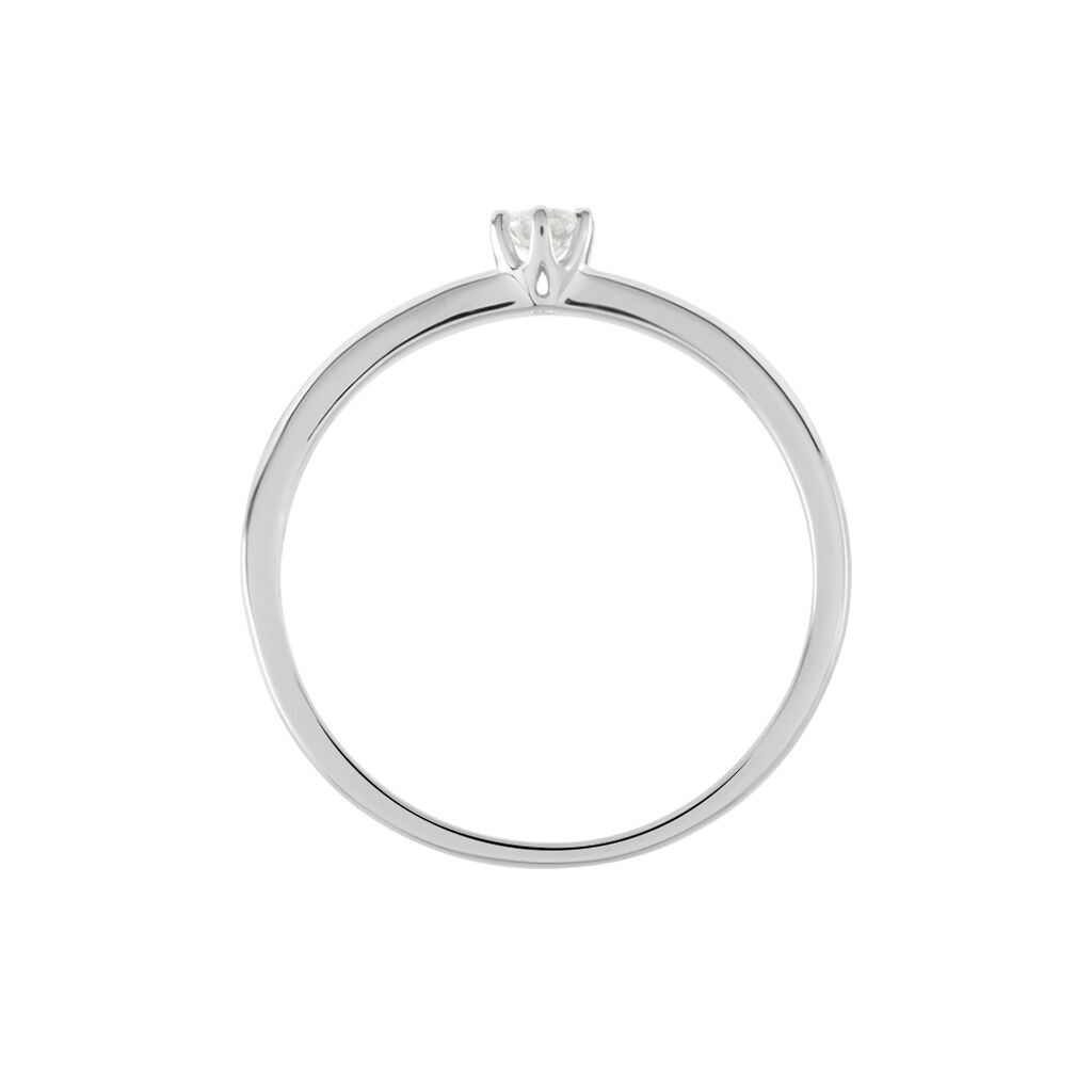 Solitaire  Natalia Platine Blanc Diamant - Bagues solitaires Femme | Histoire d&rsquo;Or
