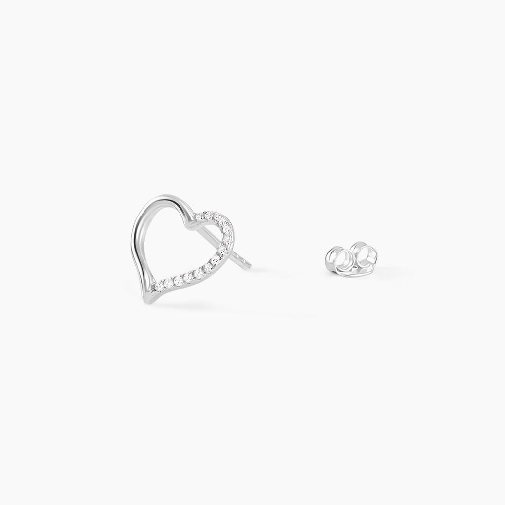 Boucles D'oreilles Puces Salona Argent Blanc Oxyde De Zirconium - Boucles d'oreilles fantaisie Femme | Histoire d&rsquo;Or