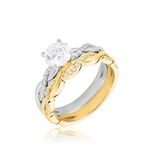 Bague Manille Argent Bicolore Oxyde De Zirconium - Bagues solitaires Femme | Histoire d&rsquo;Or