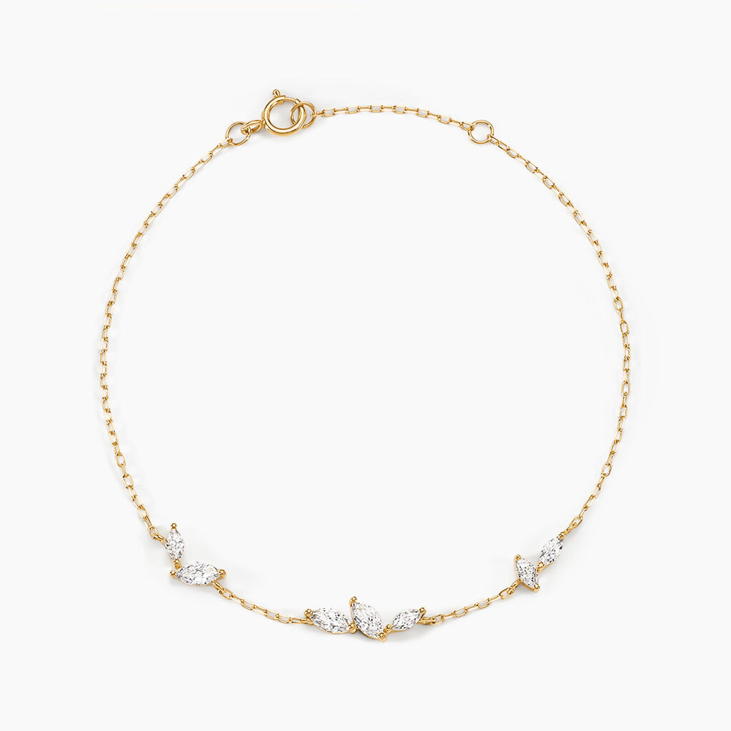 Bracelet Marquise Or Jaune Oxyde De Zirconium - Bracelets Femme | Histoire d&rsquo;Or