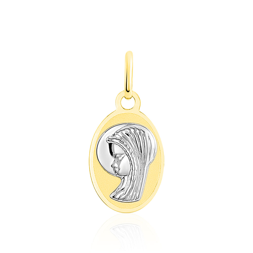Pendentif Vierge Ovale Or Bicolore - Cadeaux de naissance Enfant | Histoire d’Or