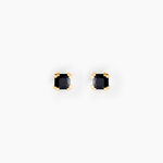 Boucles D'oreilles Puces Doreen Carre Or Jaune Oxyde De Zirconium - Clous d'oreilles Femme | Histoire d&rsquo;Or