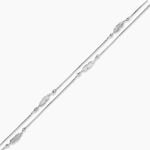 Cha&icirc;ne De Cheville Hannen Argent Blanc - Cha&icirc;nes de cheville Femme | Histoire d&rsquo;Or