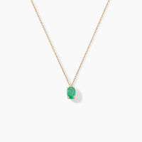 Collier Ovale Or Jaune Emeraude