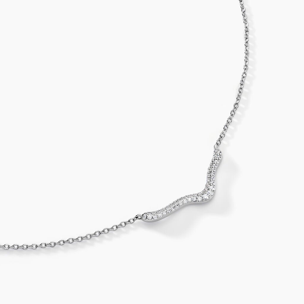 Collier Nandie Argent Blanc Oxyde De Zirconium