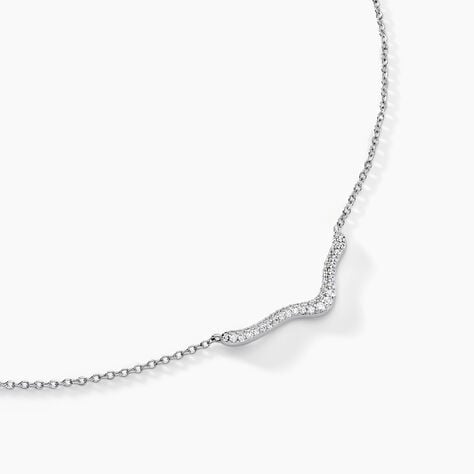 Collier Nandie Argent Blanc Oxyde De Zirconium - Colliers fantaisie Femme | Histoire d&rsquo;Or