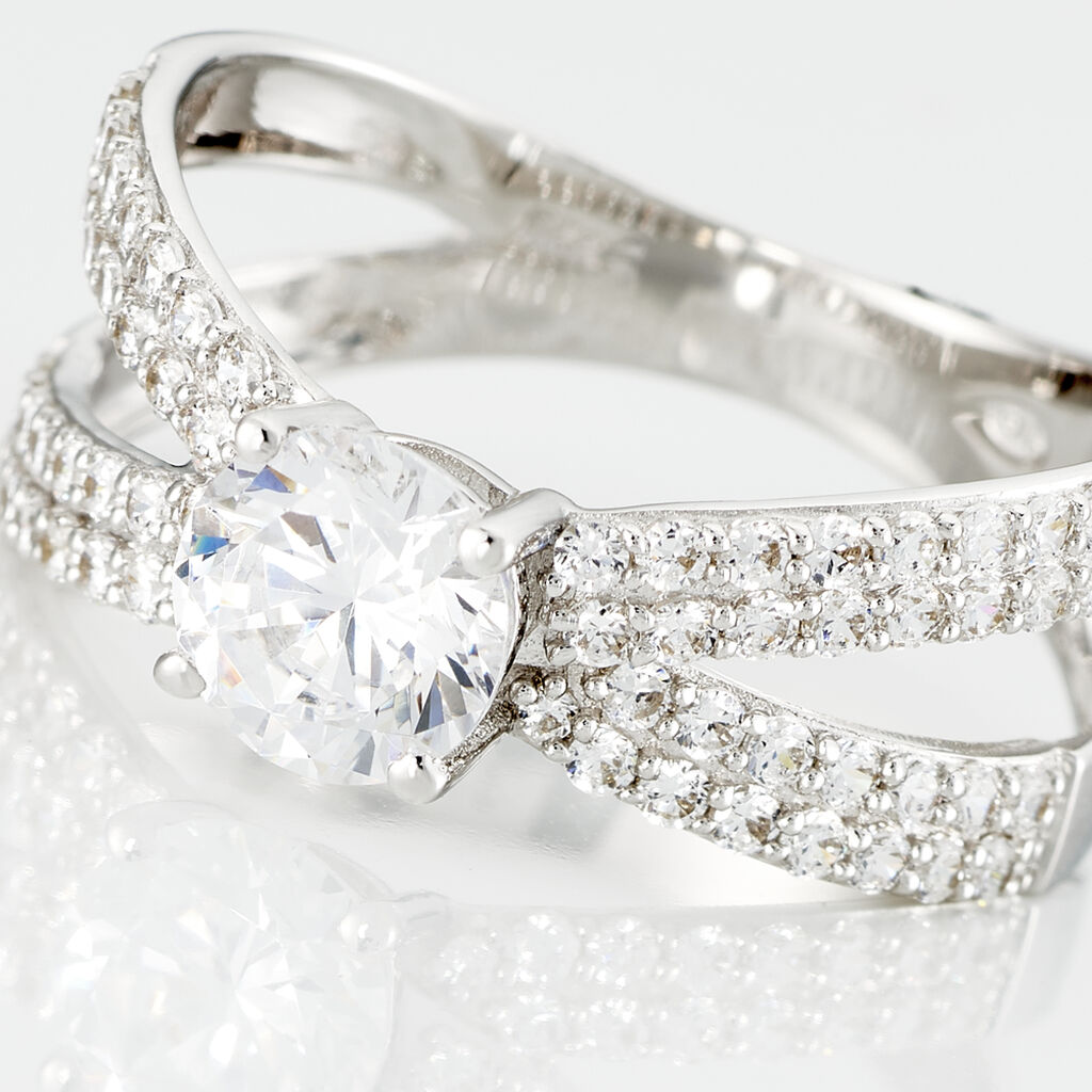 Bague Solitaire Arnalia Or Blanc Oxyde De Zirconium - Bagues solitaires Femme | Histoire d’Or