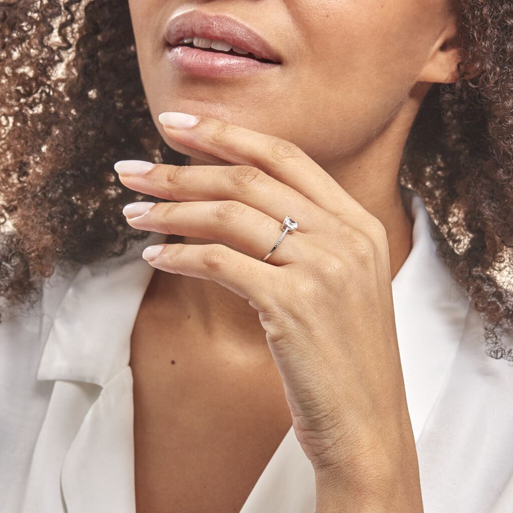 Bague Beline Or Blanc Oxyde De Zirconium - Bagues solitaires Femme | Histoire d’Or