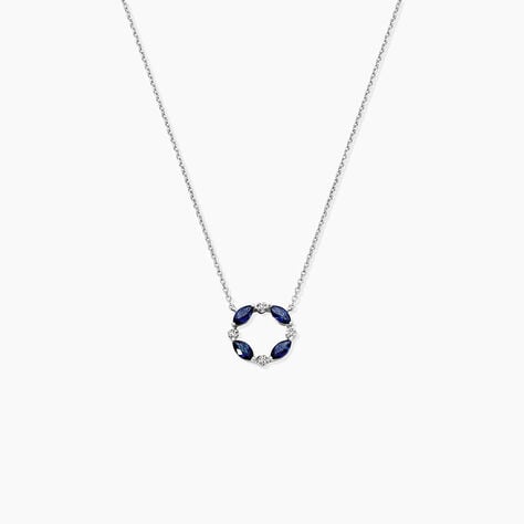 Collier Arlina Or Blanc Saphir Et Diamant - Colliers Femme | Histoire d&rsquo;Or