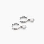 Cr&eacute;oles Yvane Argent Blanc Oxyde De Zirconium - Boucles d'oreilles cr&eacute;oles Femme | Histoire d&rsquo;Or