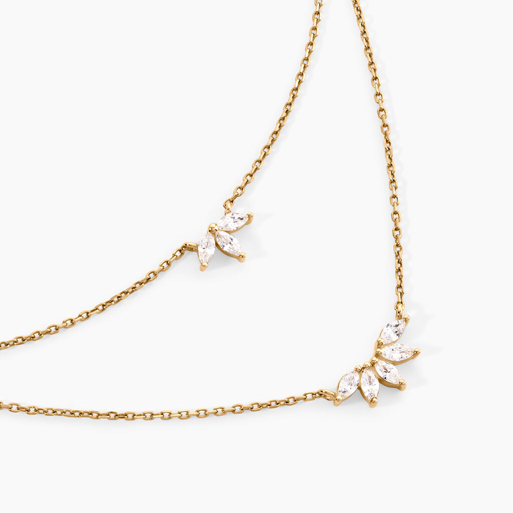 Collier Waouh Plaqu&eacute; Or Jaune Oxyde De Zirconium - Colliers Femme | Histoire d&rsquo;Or