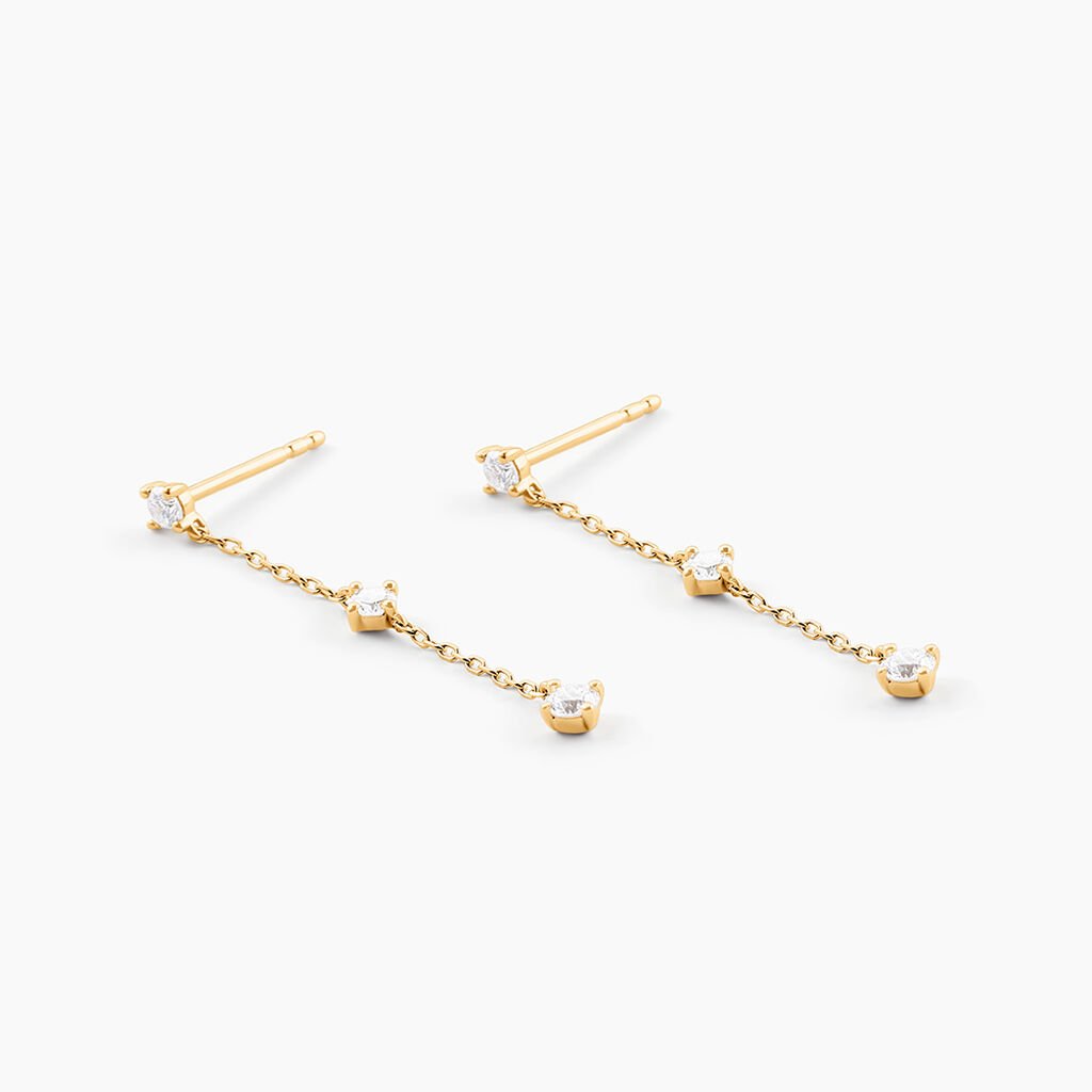 Boucles D'Oreilles Pendantes Madhav Or Jaune Diamant Synthétique - Nouveautés Femme | Histoire d’Or