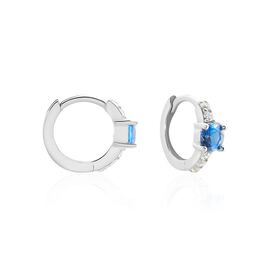 Créoles Argent Blanc Gregh Oxydes De Zirconium - Boucles d'oreilles créoles Femme | Histoire d’Or
