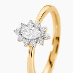 Bague Isidoro Or Jaune Diamant Synth&eacute;tique - Bagues solitaires Femme | Histoire d&rsquo;Or