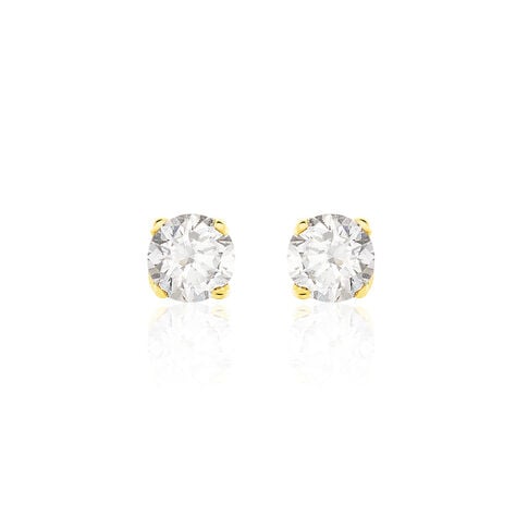Boucles D'oreilles Puces Victoria Or Jaune Diamant - Clous d'oreilles Femme | Histoire d&rsquo;Or