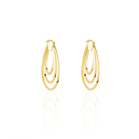 Créoles Aglae Acier Jaune - Boucles d'oreilles créoles Femme | Histoire d’Or
