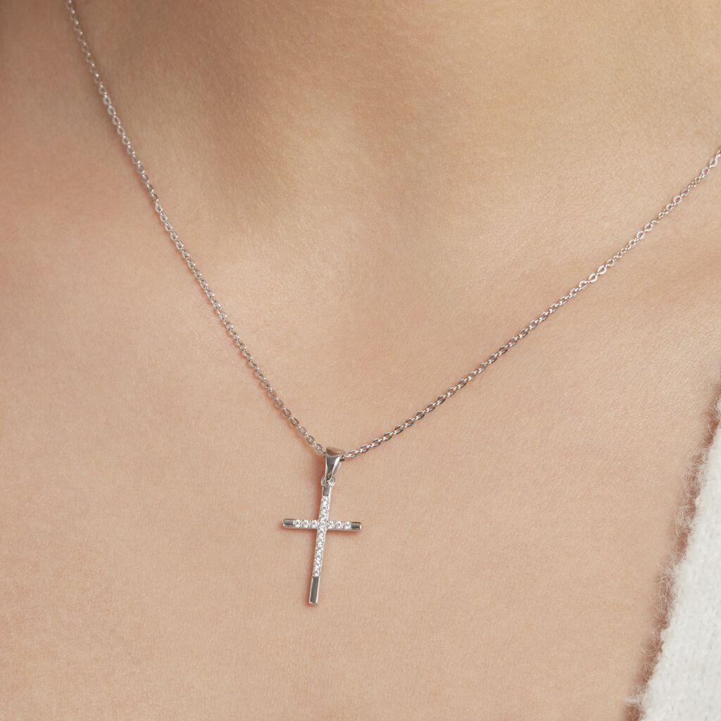 Collier Chirsta Argent Blanc Oxyde De Zirconium - Colliers fantaisie Femme | Histoire d&rsquo;Or