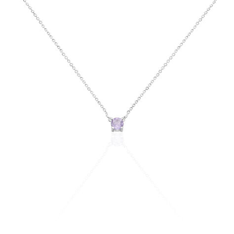 Collier Clair Or Blanc Amethyste - Colliers Femme | Histoire d’Or