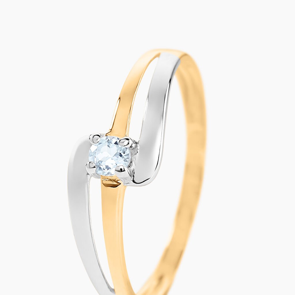 Bague Nesryne Or Bicolore Topaze - Bagues solitaires Femme | Histoire d&rsquo;Or