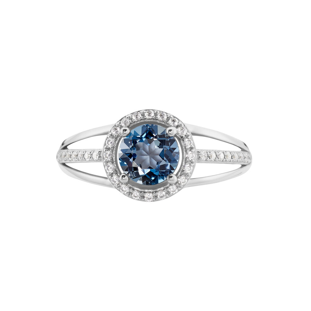 Bague Or Blanc Maeva Topaze Oxydes De Zirconium - Bagues solitaires Femme | Histoire d’Or