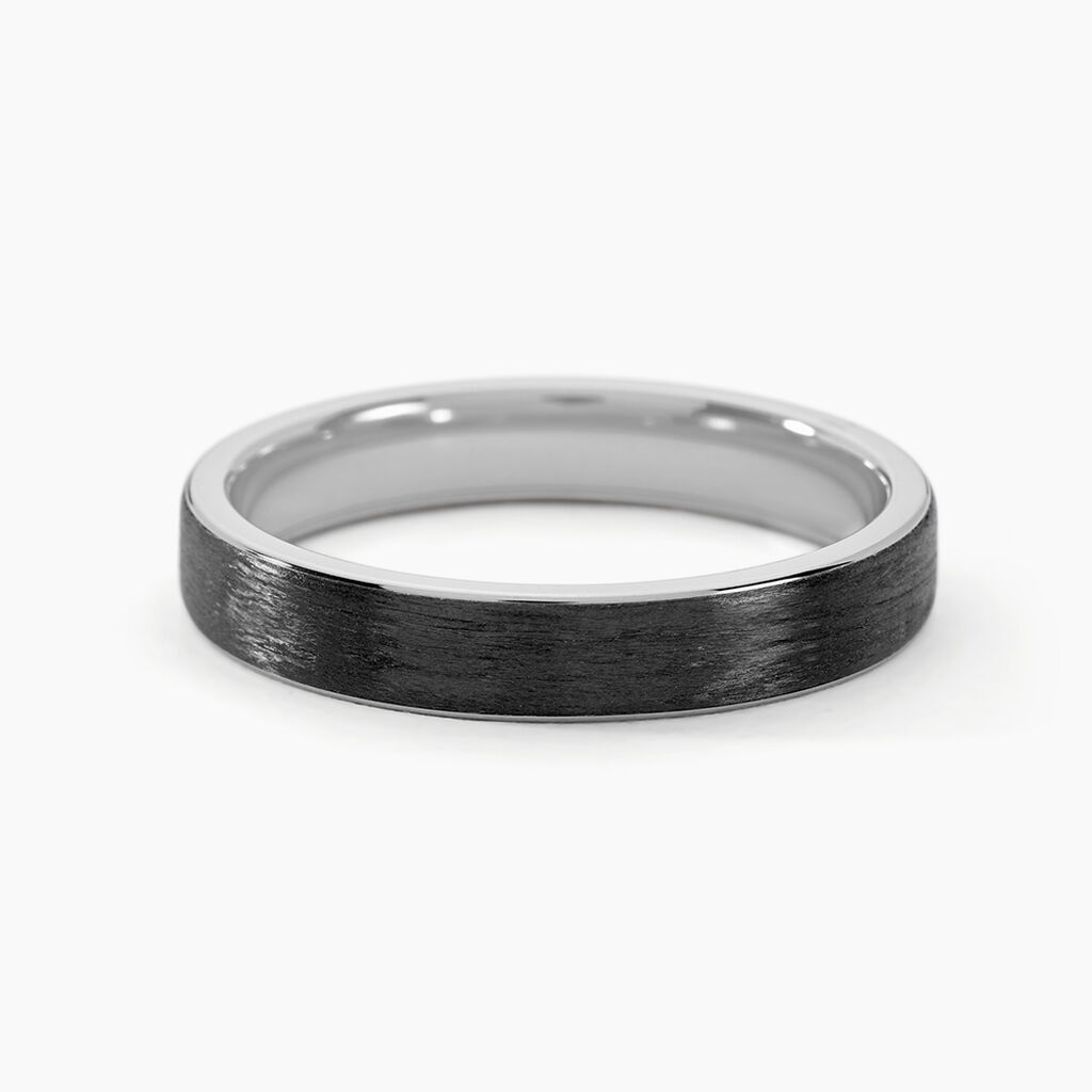 Alliance Nayhan Ruban Plat Titane Blanc - Alliances Unisex | Histoire d&rsquo;Or