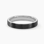 Alliance Nayhan Ruban Plat Titane Blanc - Alliances Unisex | Histoire d&rsquo;Or